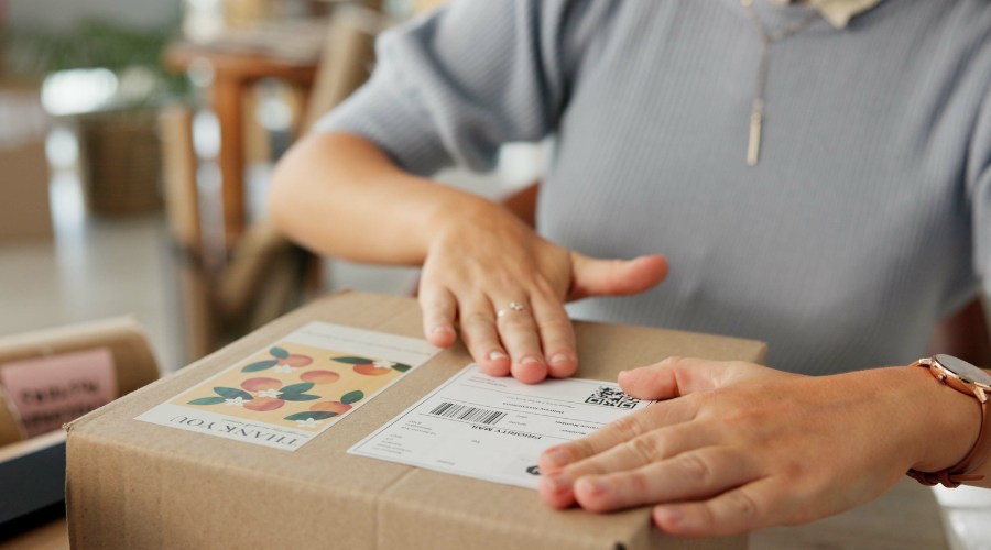 Item return being packaged