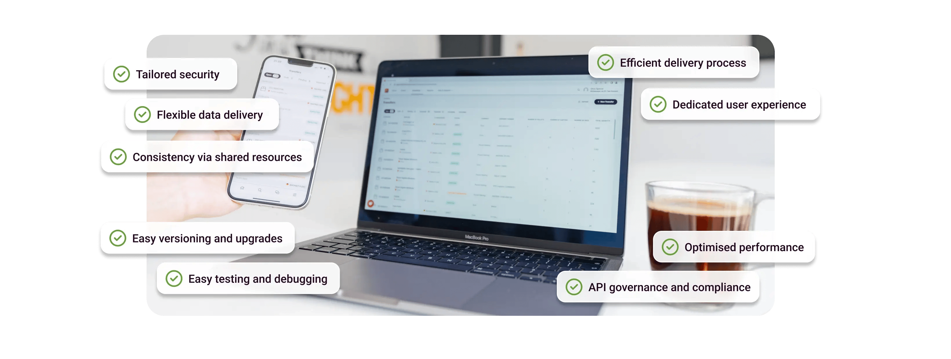Image of laptop with key benefits call outs (6)