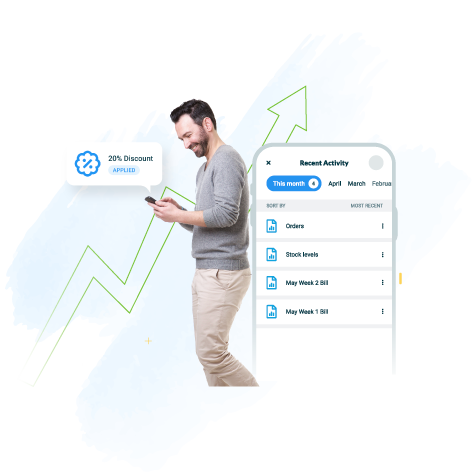 man checking recent activity